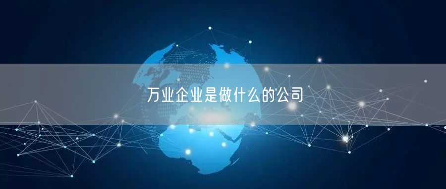 万业企业是做什么的公司